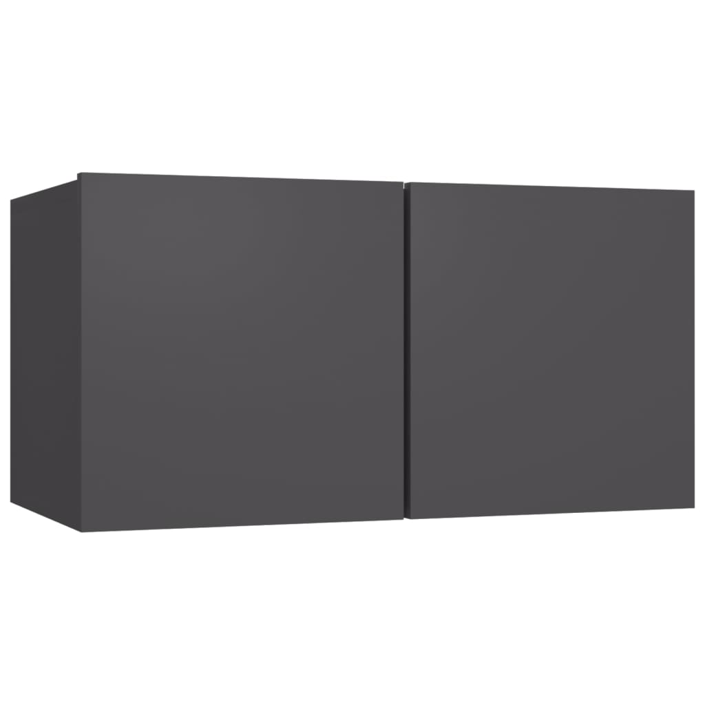 vidaXL Hängande TV-skåp 3 st grå 60x30x30 cm