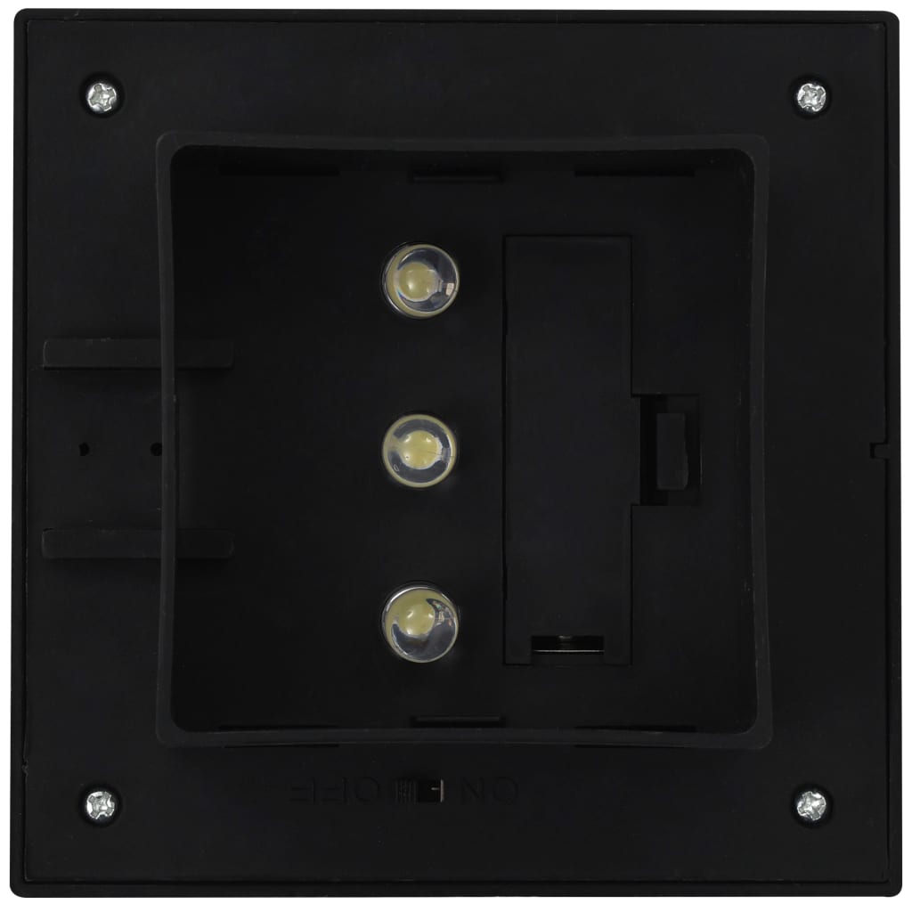 vidaXL Solcellslampor 12 st LED fyrkantiga 12 cm svart
