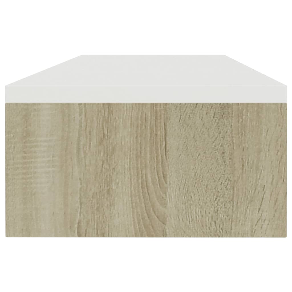 vidaXL Skärmställ vit och sonoma-ek 100x24x13 cm konstruerat trä