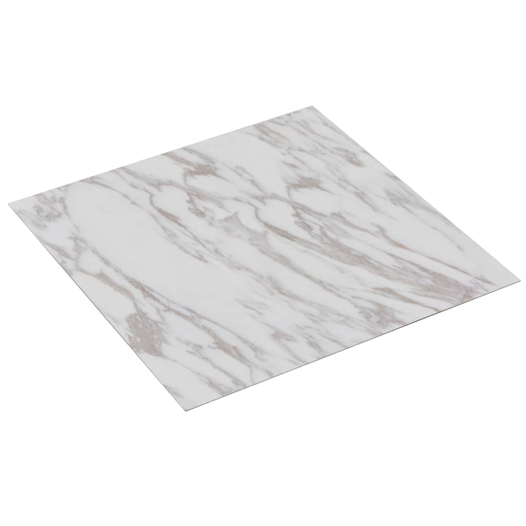 vidaXL Självhäftande PVC-golvplankor 5,11 m² vit marmor
