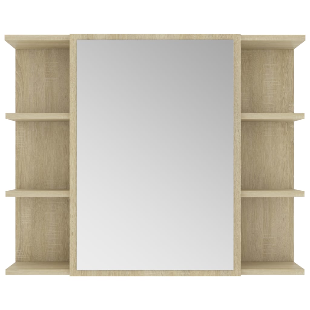 vidaXL Spegelskåp för badrum sonoma-ek 80x20,5x64 cm konstruerat trä