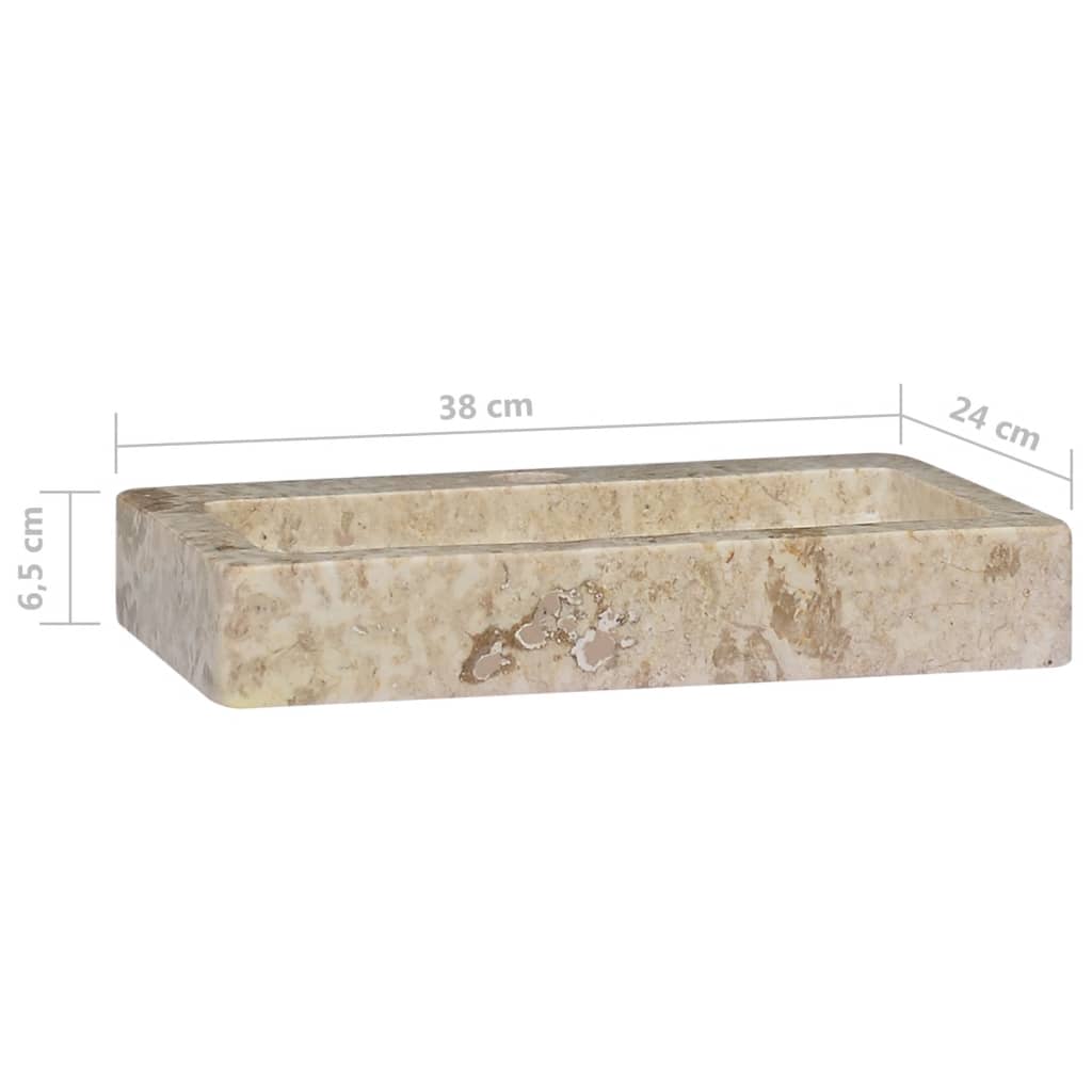 vidaXL Väggmonterat handfat gräddvit 38x24x6,5 cm marmor