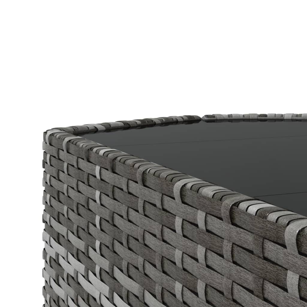 vidaXL Loungegrupp med dynor 4 delar konstrotting grå