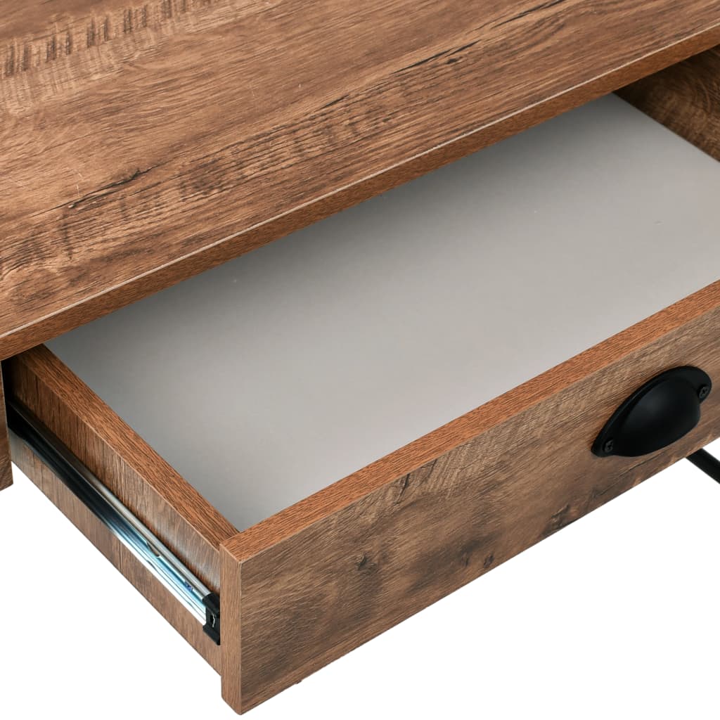 vidaXL Skrivbord med låda 110x55x75 cm ekfärg