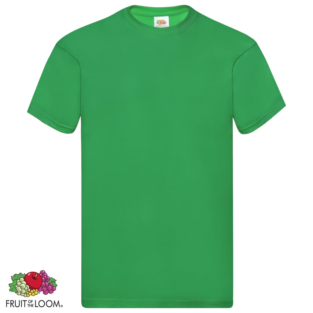 Fruit of the Loom Original t-shirt 5-pack grön stl. XL bomull