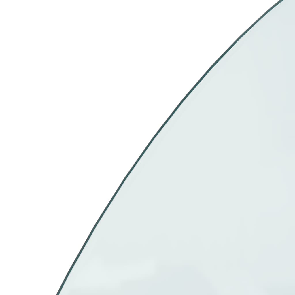 vidaXL Glasskiva för öppen spis halvrund 1200x600 mm