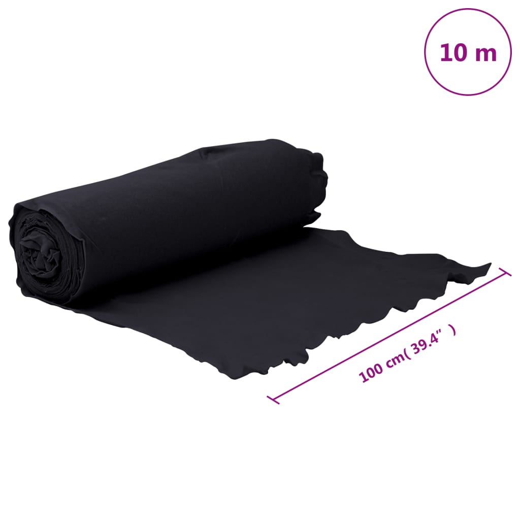 vidaXL Ogräsduk 1x10 m polyesterfiber svart