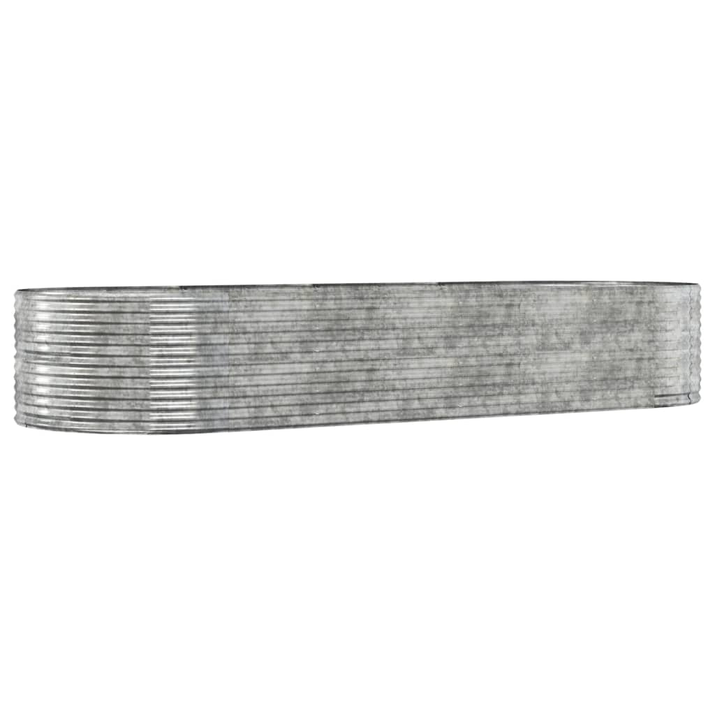 vidaXL Odlingslåda silver 367x140x68 cm pulverlackerat stål