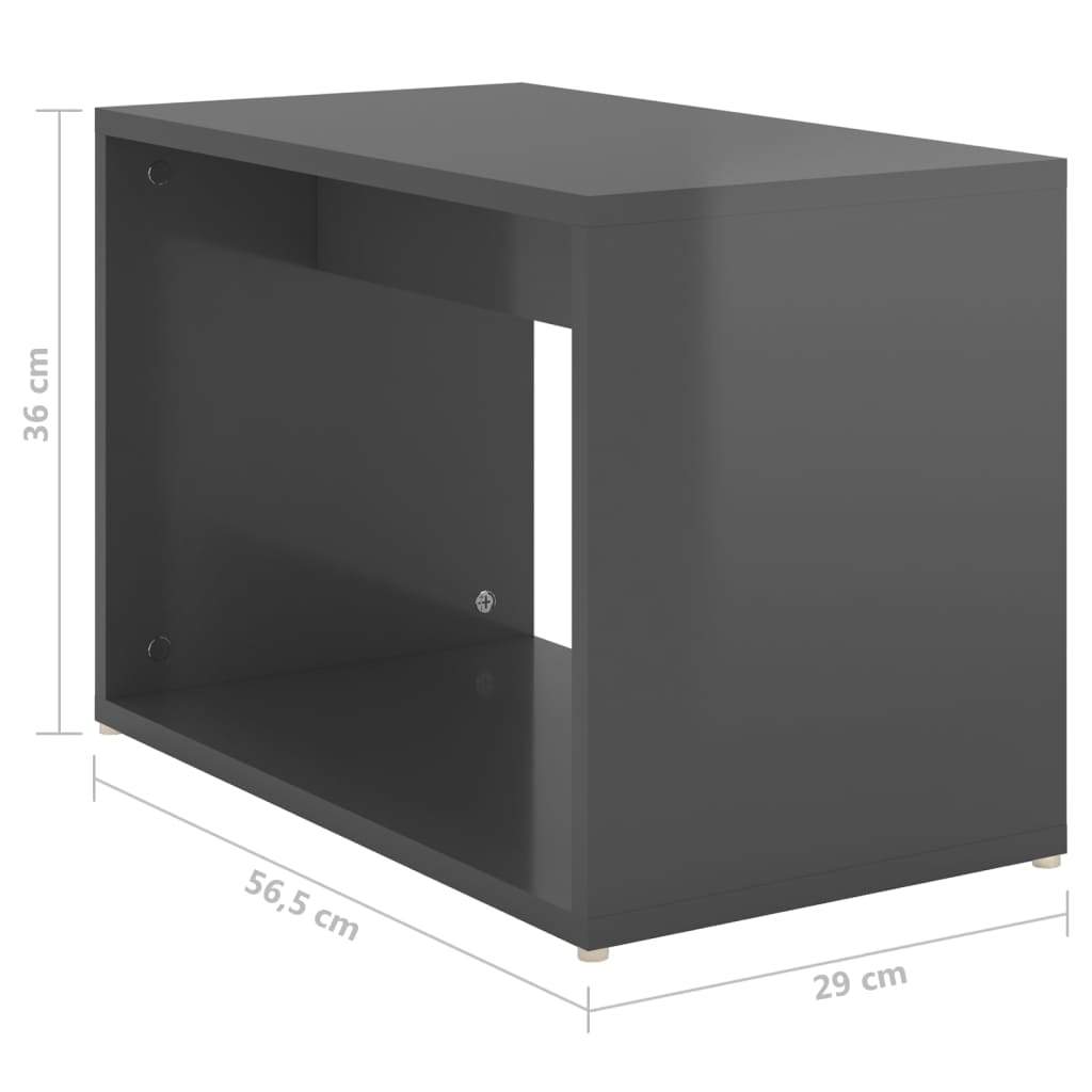 vidaXL Soffbord 3 delar grå högglans 60x60x38 cm