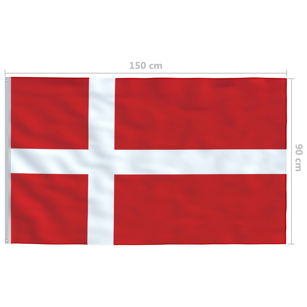 vidaXL Danmarks flagga och flaggstång i aluminium 6,2 m