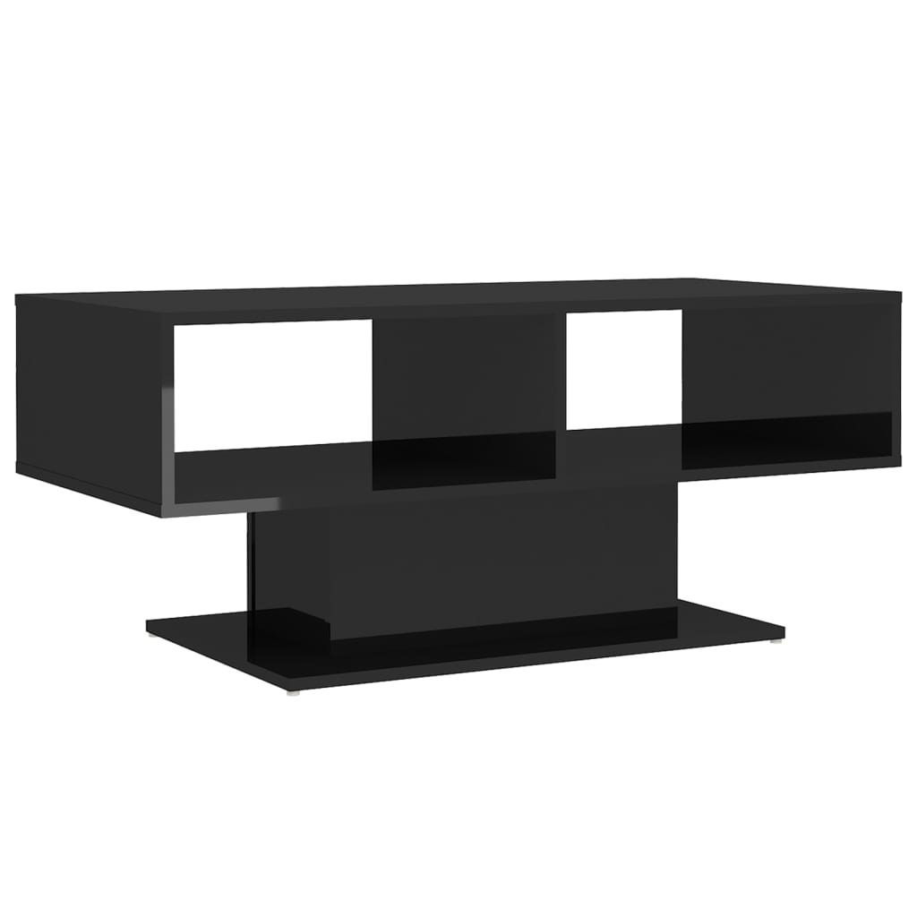 vidaXL Soffbord svart högglans 103,5x50x44,5 cm konstruerat trä