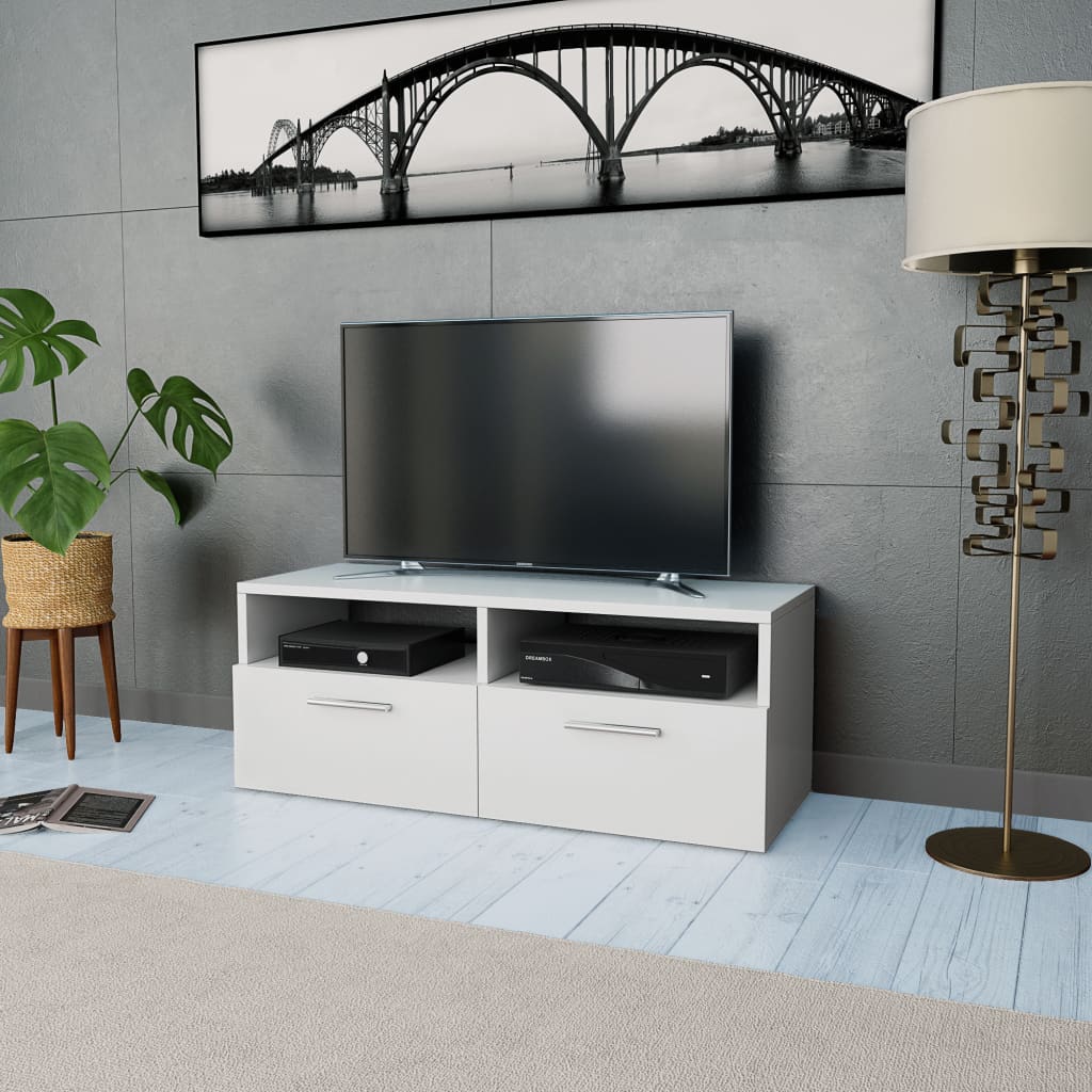 vidaXL TV-möbel spånskiva 95x35x36 cm vit